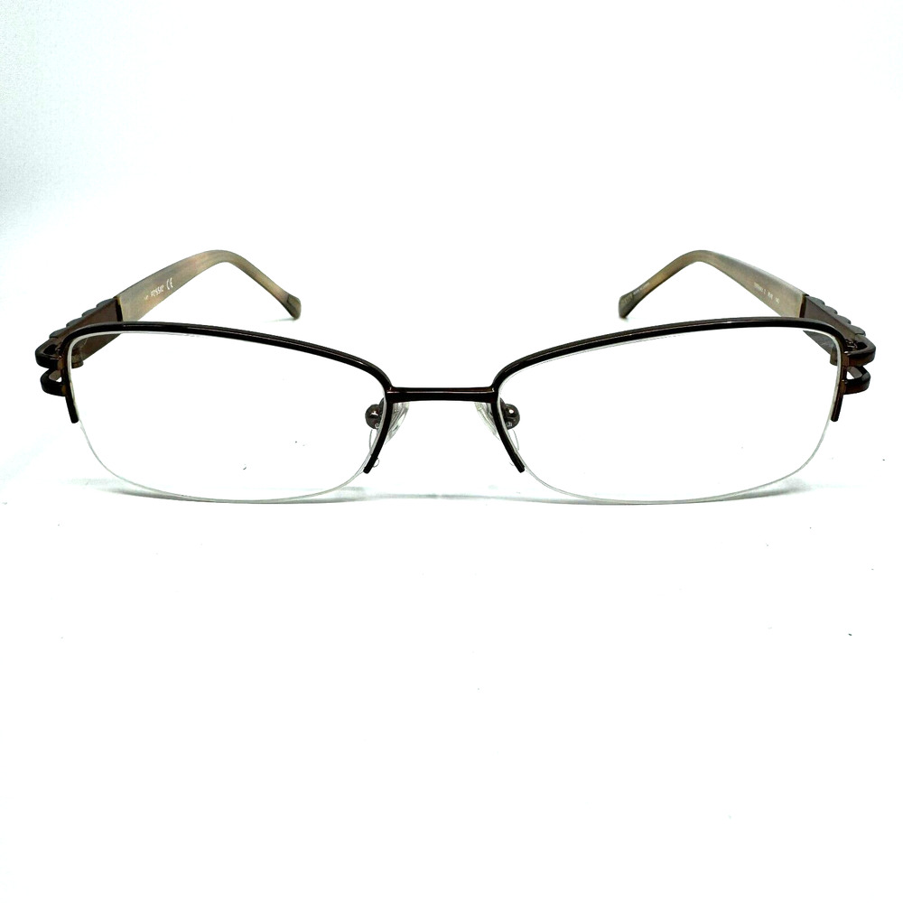 Fossil Women's Eyeglasses Tiffany‎ 2 RV8 Brown Azure Half Rim H10278